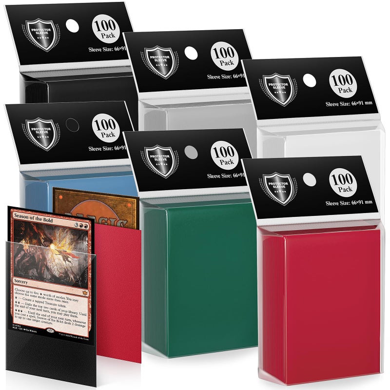 Proijeut 600 Pack Card Sleeves  Matte Dual Trading Card Sleeves with Opaque Back & Smooth Shuffle  Tear Resistant Card Protectors for MTG  TCG and Game Cards (6 Colors) - Image 1